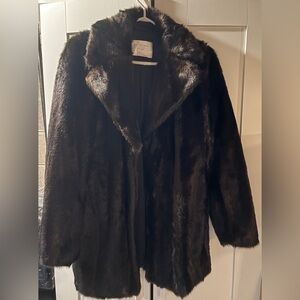Zara Dark Brown Faux Fur Coat
